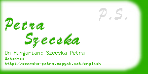 petra szecska business card